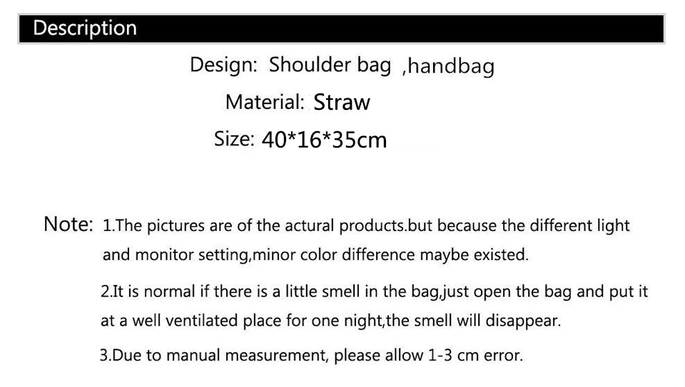 Womens Handbag Rattan Woven Straw Shoulder Bag Large Capacity Summer Beach Bag