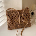 Women Beach Woven Straw Shoulder Messenger Bag Boho Crossbody Macrame Purse