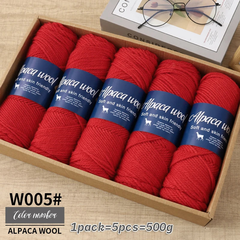 Fil de laine d'alpaga brut 500g avec mélange de polyester pour pulls chauds
