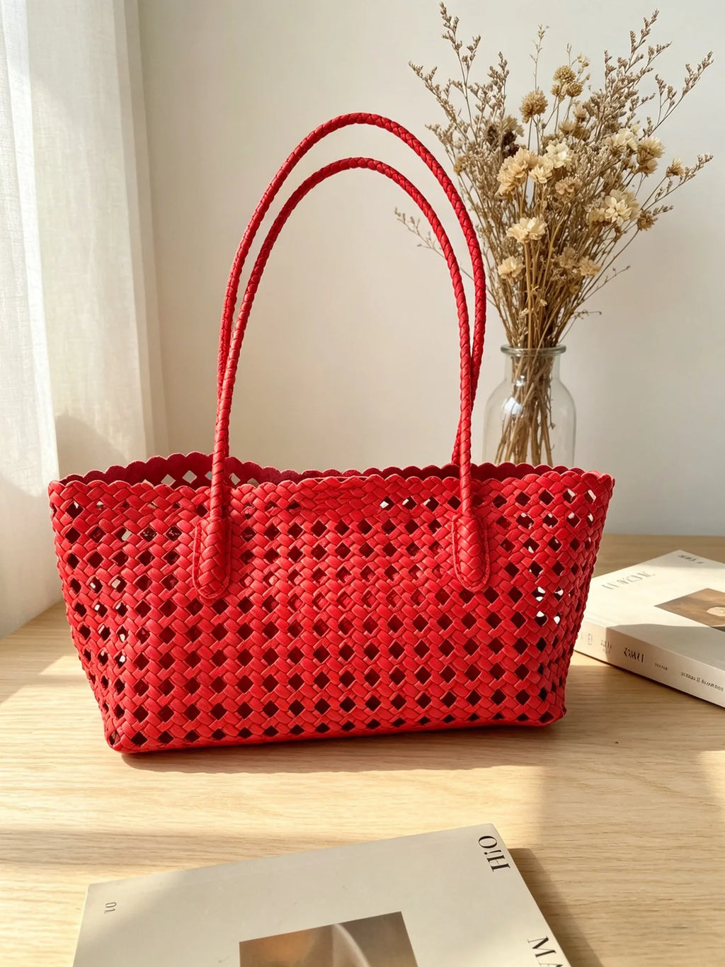 Elegant 2026 Vacation Basket Bag Hollow Out Shoulder Tote Handbag Unisex