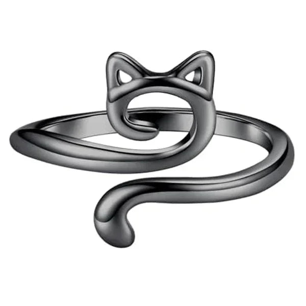 Bague de tension de crochet réglable pour débutants avec motif chat, anneau guide-fil