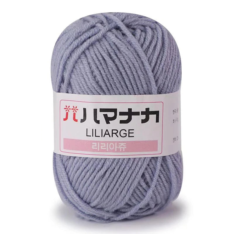 Fil de Coton Lait 4 Plis Anti-Peluche 25g Fil Doux pour Tricot et Crochet Foulards