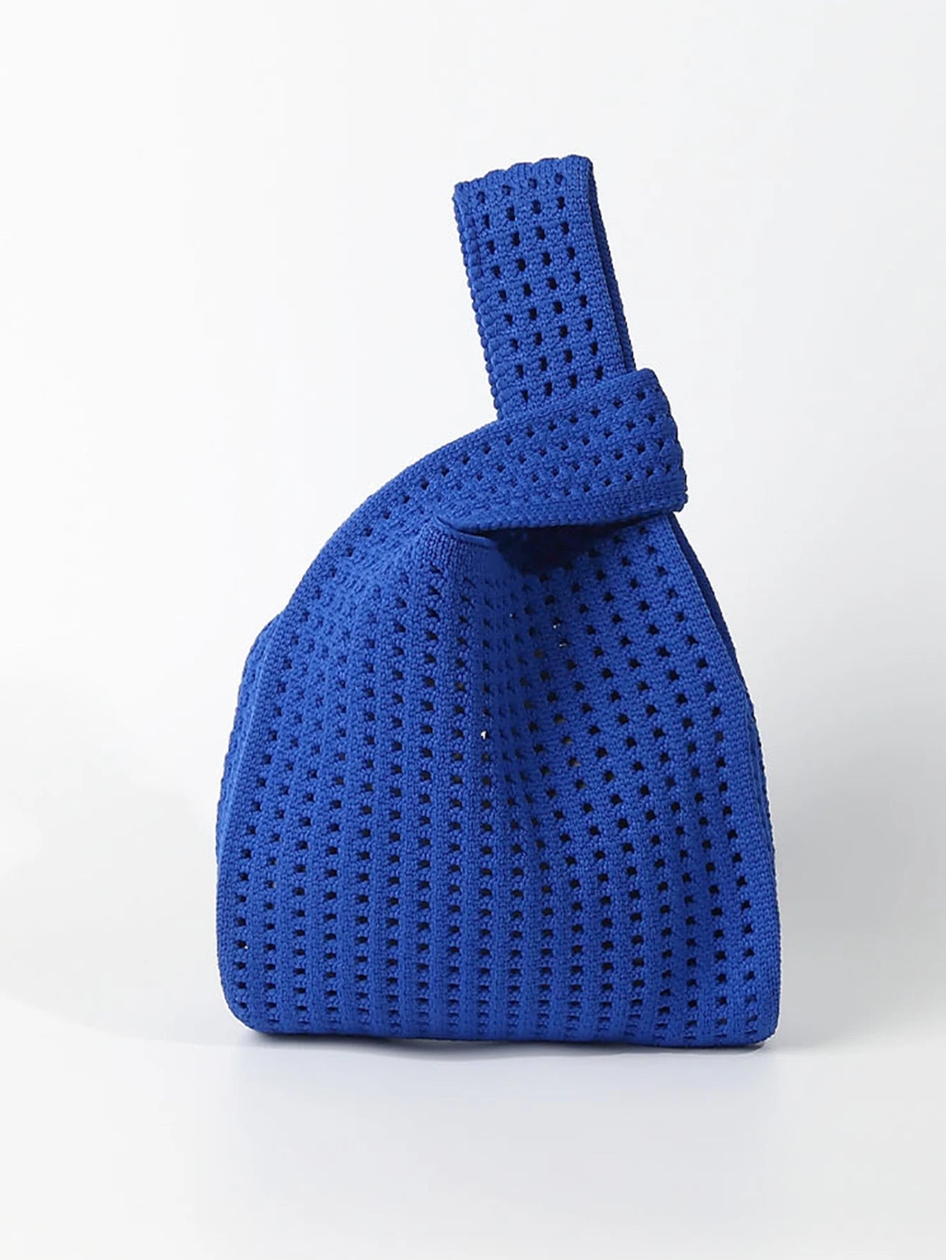 Handmade Knit Handbag Women Mini Shoulder Bag Casual Plaid Stripe Tote