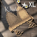 Halter Neck Crochet Crop Top Knit Bralette Backless Bikini Boho Beachwear