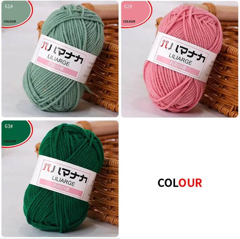 DIY Baby Milk Soft Cotton Wool Yarn For Knitting And Crochet Thick Velvet Fiber