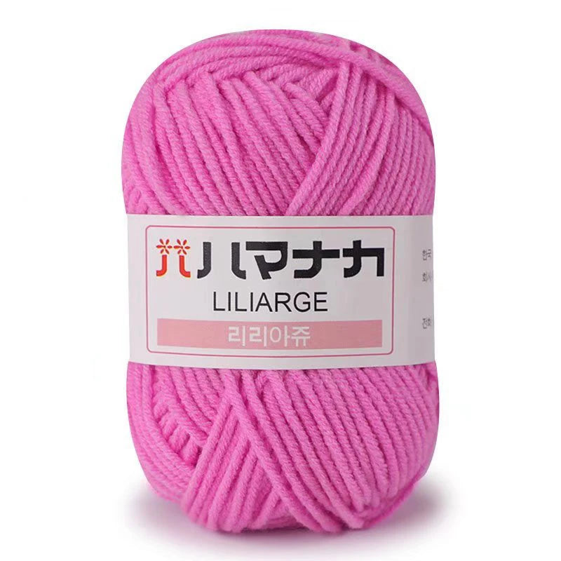 Fil de Coton Lait 4 Plis Anti-Peluche 25g Fil Doux pour Tricot et Crochet Foulards