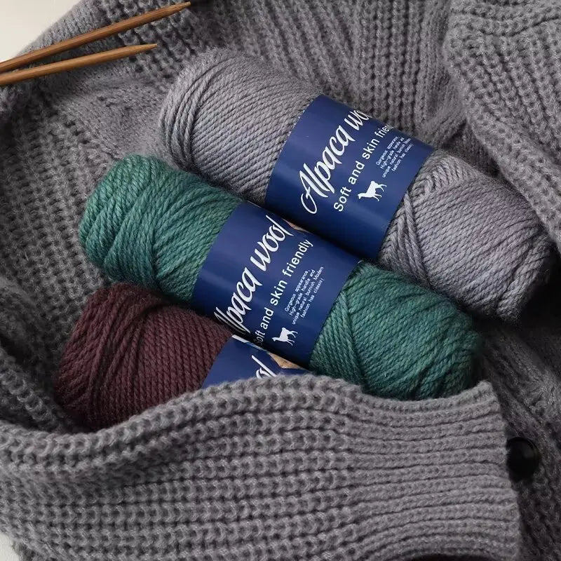 Fil de laine d'alpaga brut 500g avec mélange de polyester pour pulls chauds