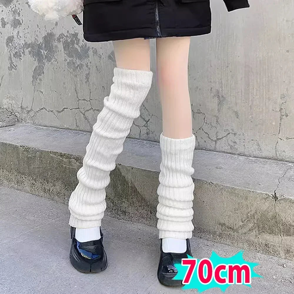 Jambières Lolita en tricot pour femmes 40 à 70 cm Manchettes de bottes au crochet automne hiver