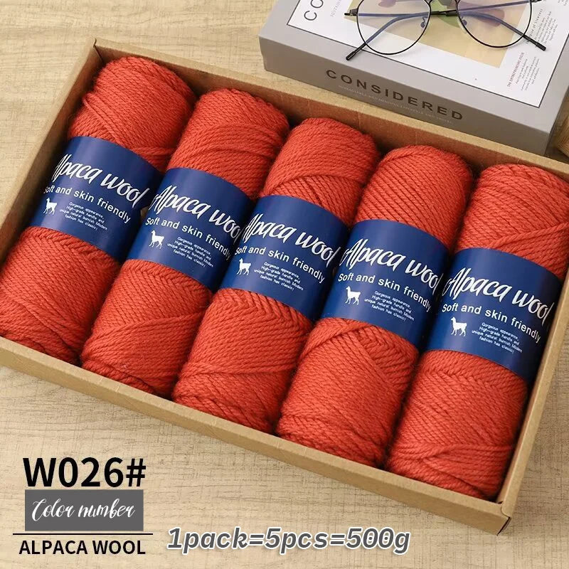 Fil de laine d'alpaga brut 500g avec mélange de polyester pour pulls chauds