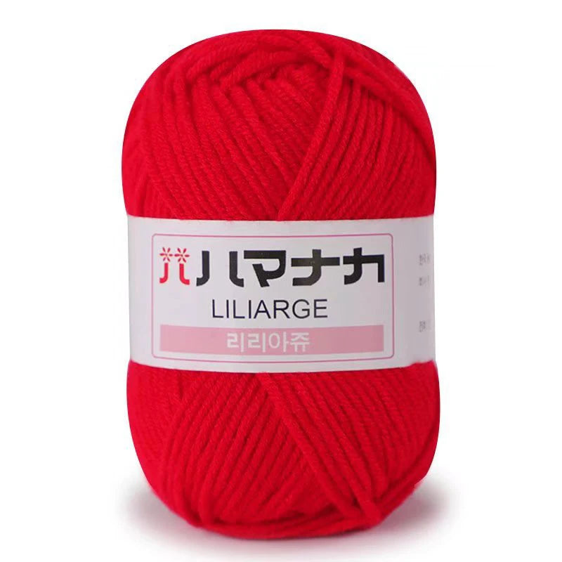 Fil de Coton Lait 4 Plis Anti-Peluche 25g Fil Doux pour Tricot et Crochet Foulards