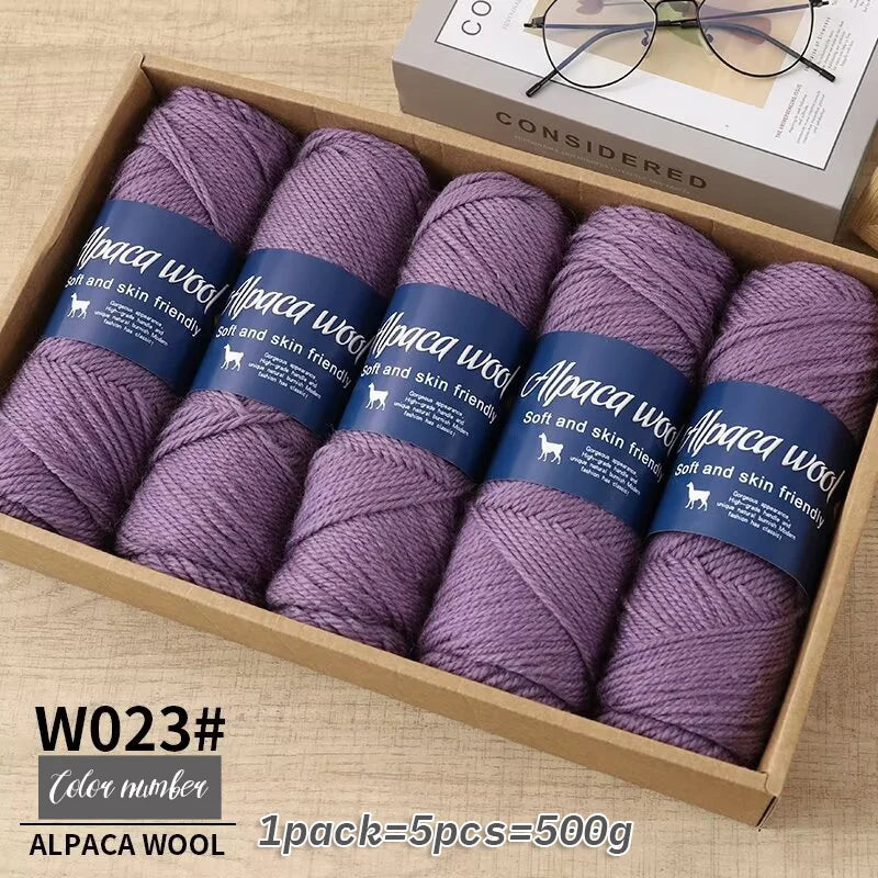 Fil de laine d'alpaga brut 500g avec mélange de polyester pour pulls chauds