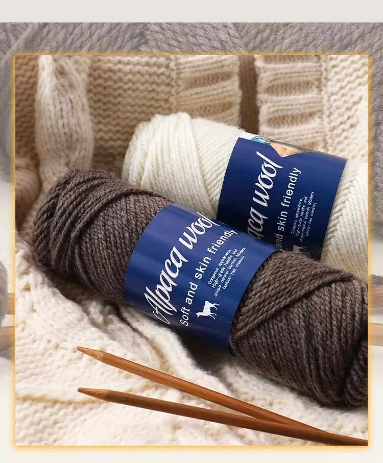 500g Coarse Alpaca Wool Yarn With Polyester Blend For Warm Sweaters