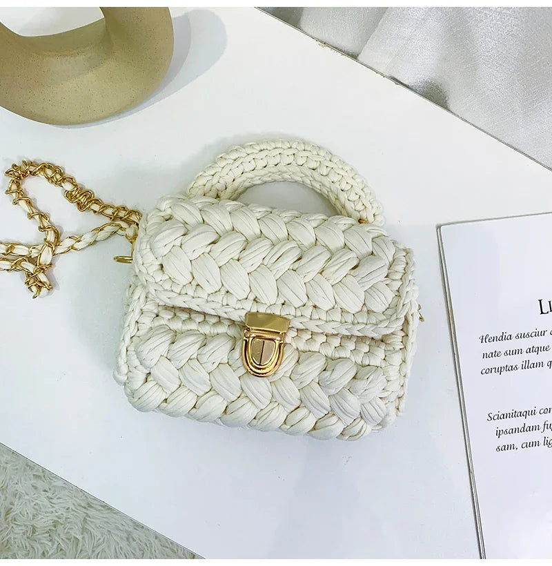 DIY Knitted Handbag Rope Woven Ladies Designer Chain Shoulder Messenger Bag