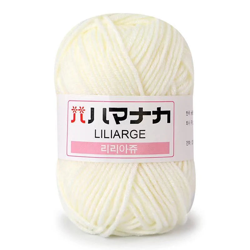 Fil de Coton Lait 4 Plis Anti-Peluche 25g Fil Doux pour Tricot et Crochet Foulards