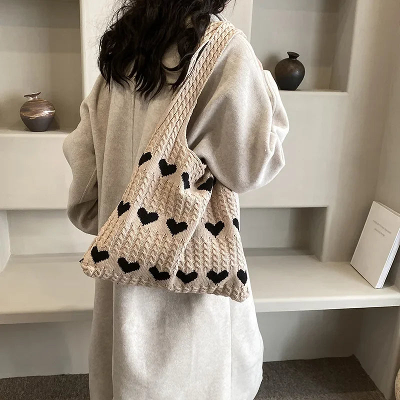 Summer Knitted Designer Tote Bag For Women Large Capacity Shoulder Handbag