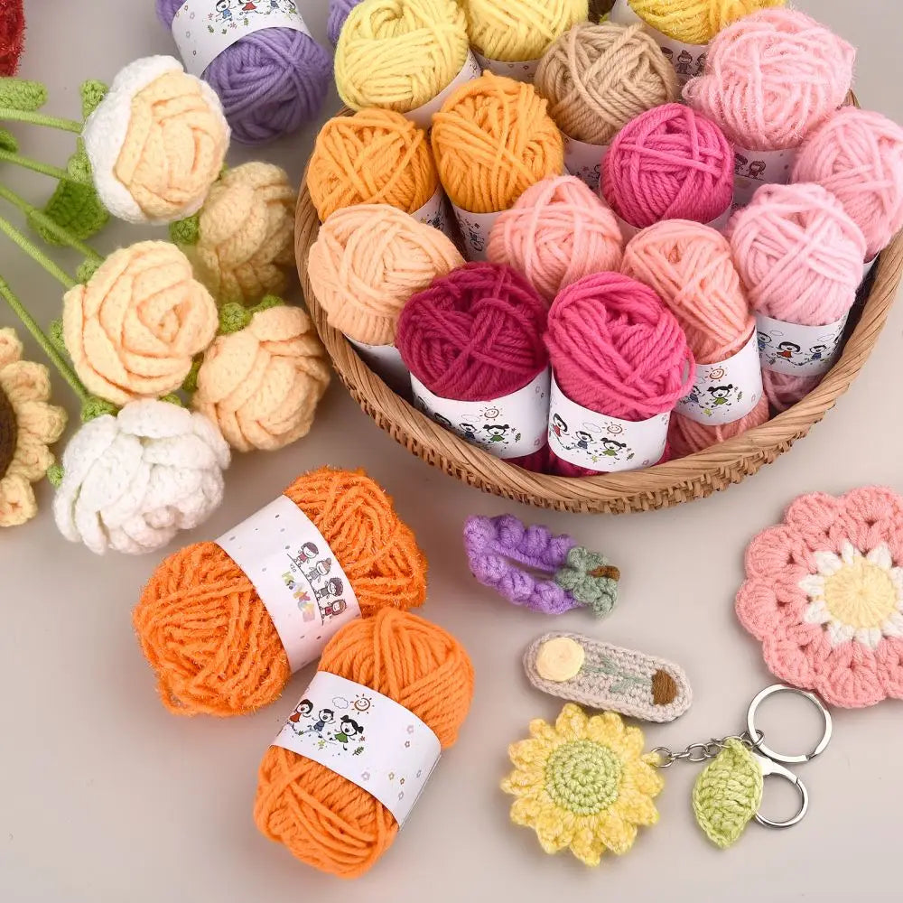 12 Color Acrylic Yarn Set For Knitting Crochet Kids Crafting