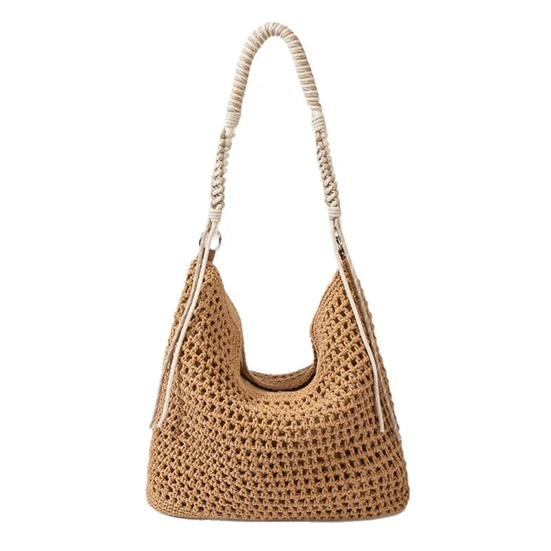 Summer 2026 Womens Handwoven Tote Bag Large Capacity Rattan Basket Beach Handbag