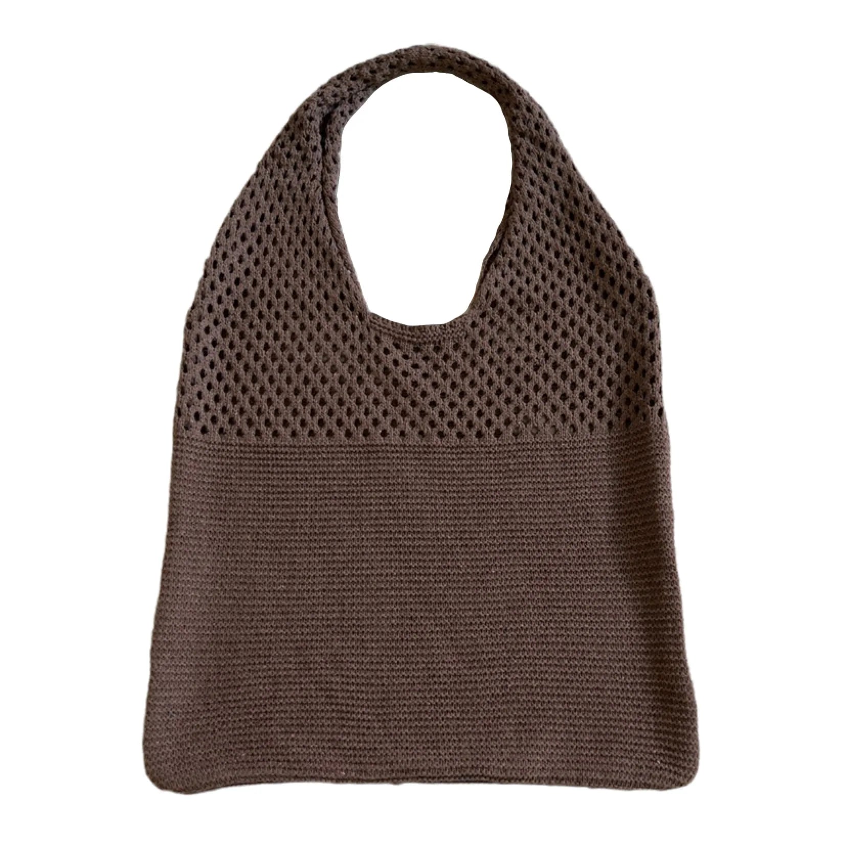 Sac fourre-tout en laine tricoté personnalisé pour femme avec nom brodé, sac de courses