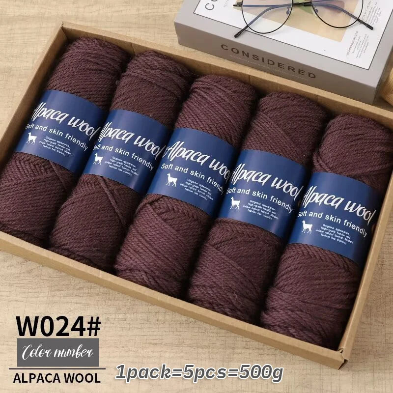 Fil de laine d'alpaga brut 500g avec mélange de polyester pour pulls chauds