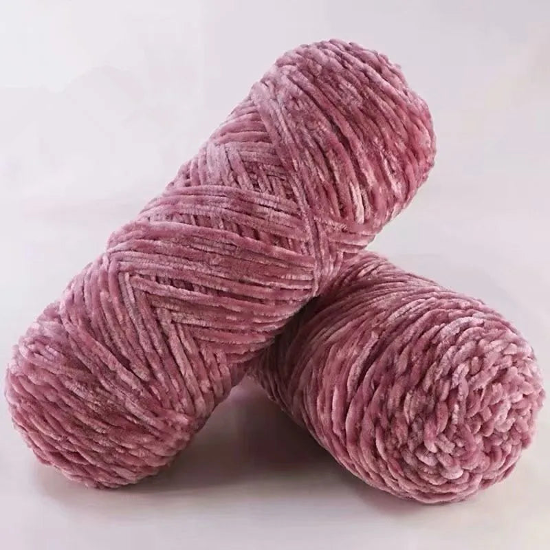 Velvet Polyester Yarn 100g 130m Amigurumi Plush Chenille for Knitting Dolphin