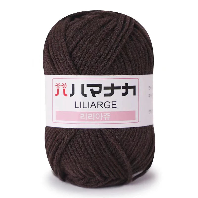 Fil de Coton Lait 4 Plis Anti-Peluche 25g Fil Doux pour Tricot et Crochet Foulards