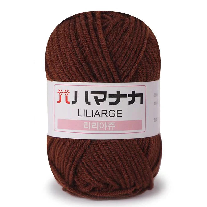 Fil de Coton Lait 4 Plis Anti-Peluche 25g Fil Doux pour Tricot et Crochet Foulards