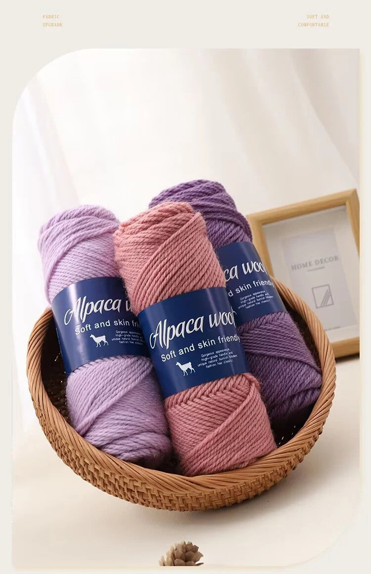 500g Coarse Alpaca Wool Yarn With Polyester Blend For Warm Sweaters