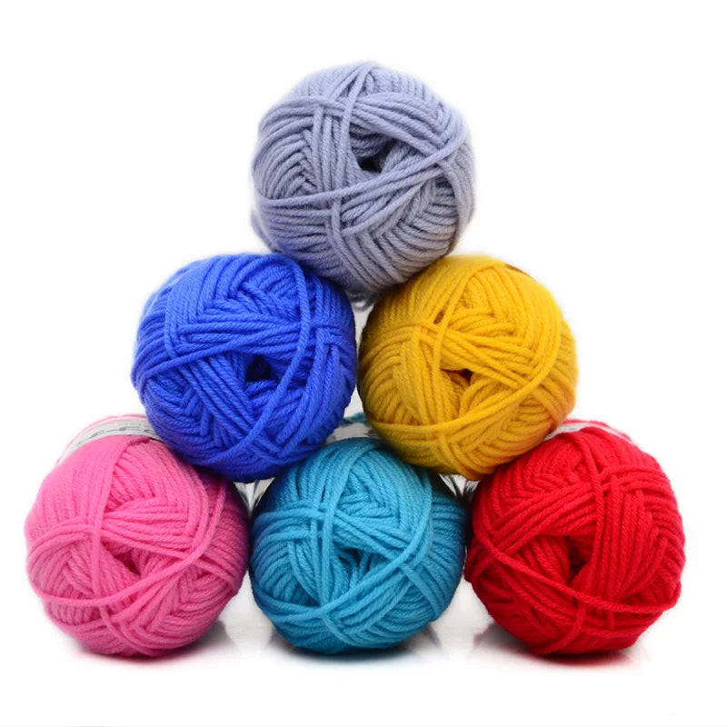 DIY Baby Milk Soft Cotton Wool Yarn For Knitting And Crochet Thick Velvet Fiber