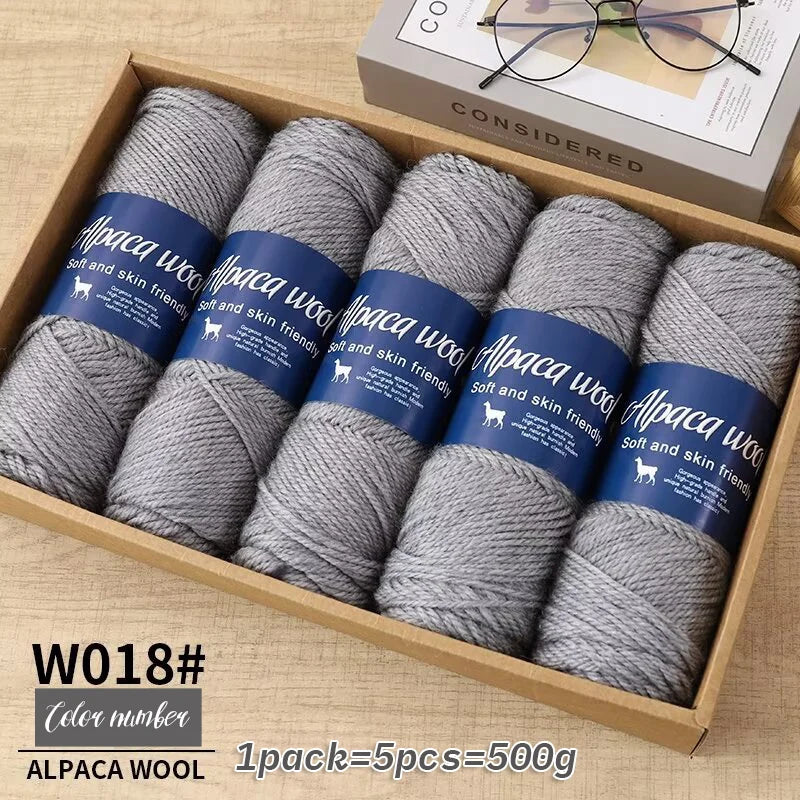 Fil de laine d'alpaga brut 500g avec mélange de polyester pour pulls chauds