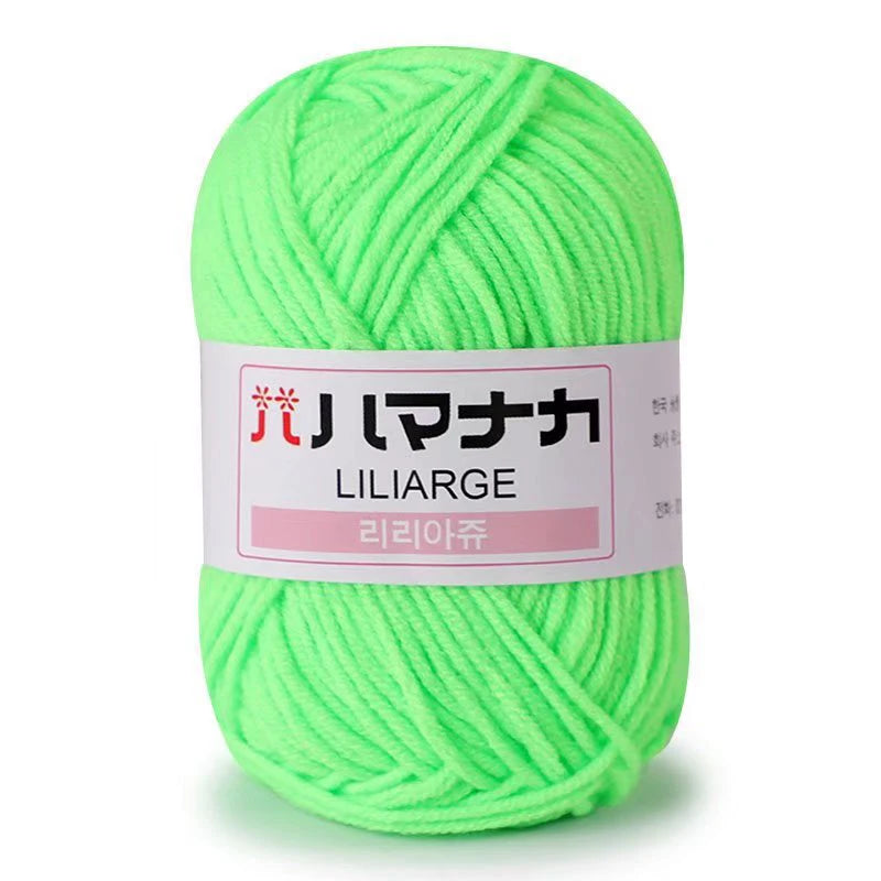 Fil de Coton Lait 4 Plis Anti-Peluche 25g Fil Doux pour Tricot et Crochet Foulards