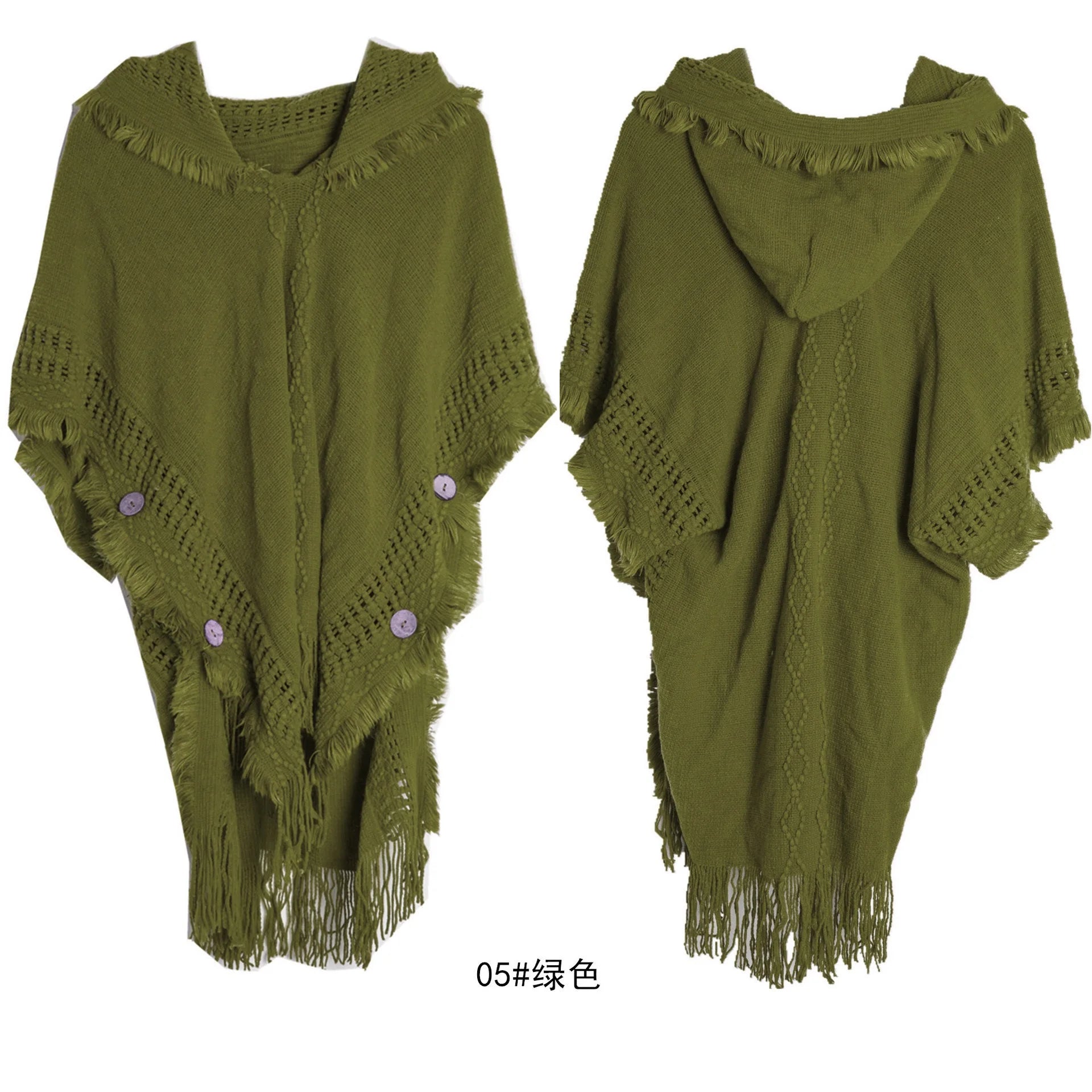 Cape à capuche au crochet, poncho, châle, tricot bohème chic pour femme