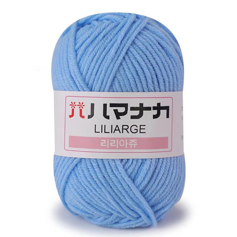 Fil de Coton Lait 4 Plis Anti-Peluche 25g Fil Doux pour Tricot et Crochet Foulards