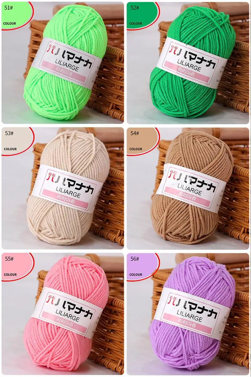 Milk Soft Baby Cotton Yarn 25G Velvet Thick Fiber For Knitting Crochet