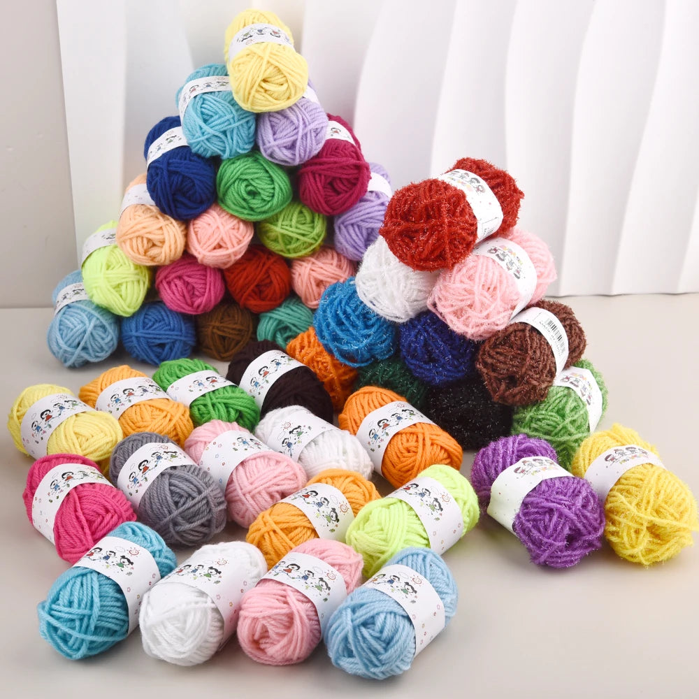 12 Color Acrylic Yarn Set For Knitting Crochet Kids Crafting