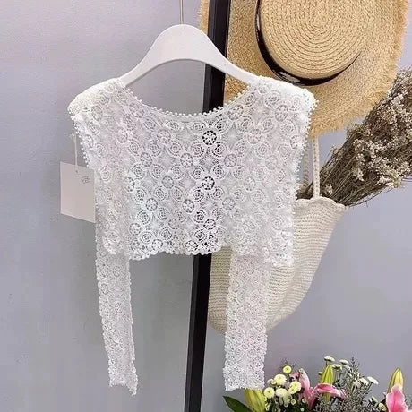 Faux Col Amovible en Dentelle au Crochet pour Femme, Accessoire Châle
