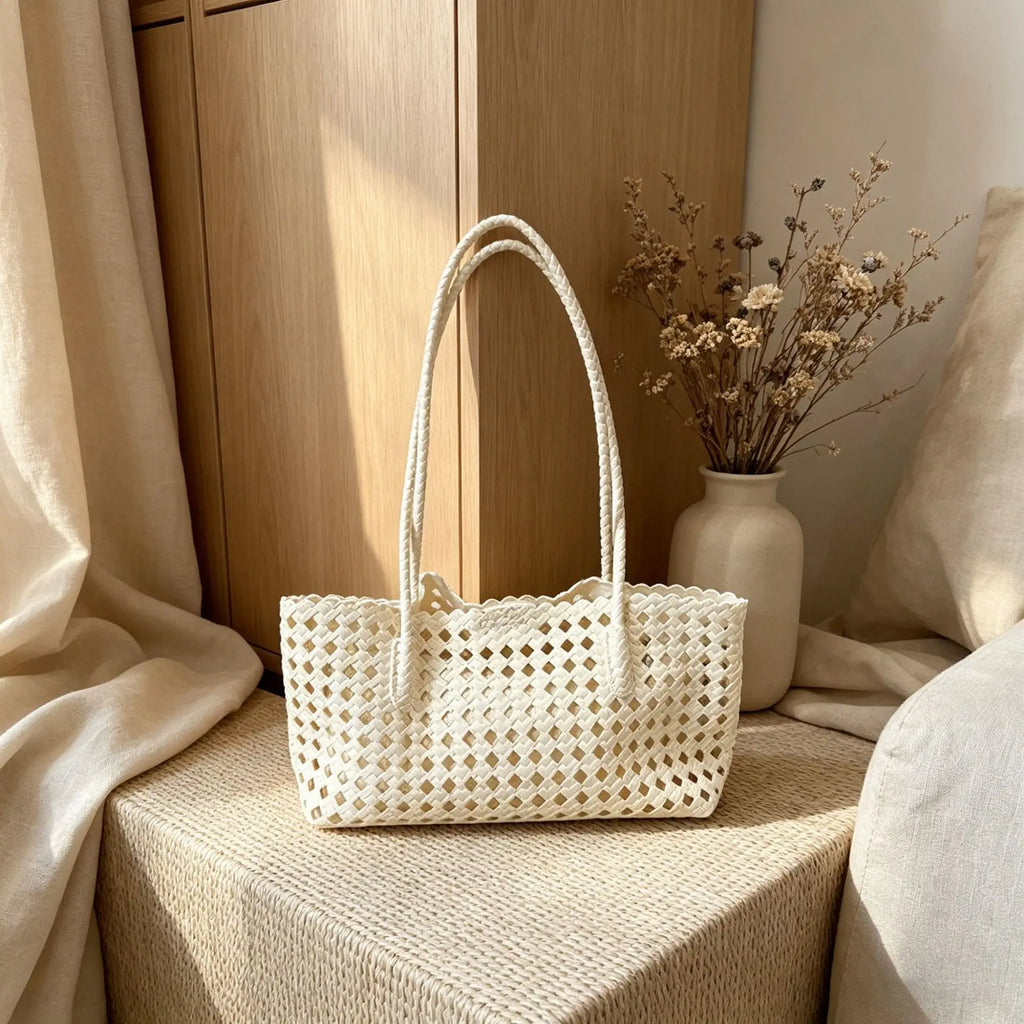 Elegant 2026 Vacation Basket Bag Hollow Out Shoulder Tote Handbag Unisex