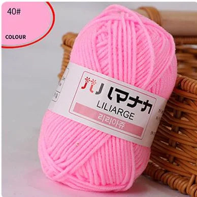 Laine Coton Douce DIY pour Bébé Tricot et Crochet, Fibre de Velours Épaisse