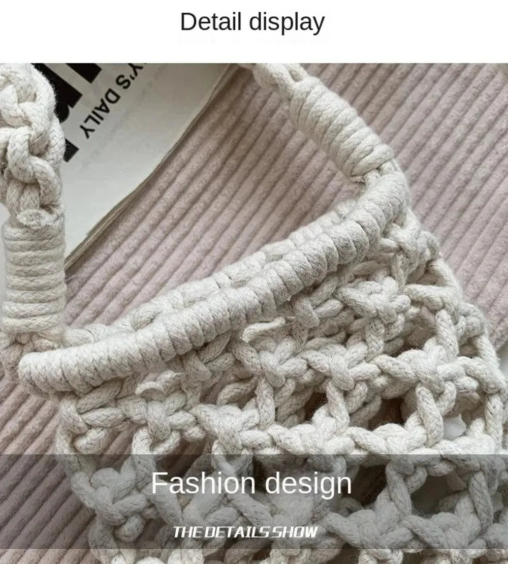 Hollow Out Woven Crochet Crossbody Phone Bag Women Lightweight Shoulder Bag