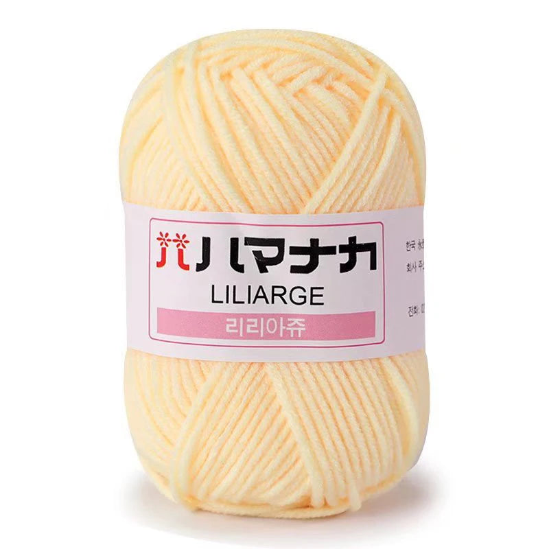 Fil de Coton Lait 4 Plis Anti-Peluche 25g Fil Doux pour Tricot et Crochet Foulards