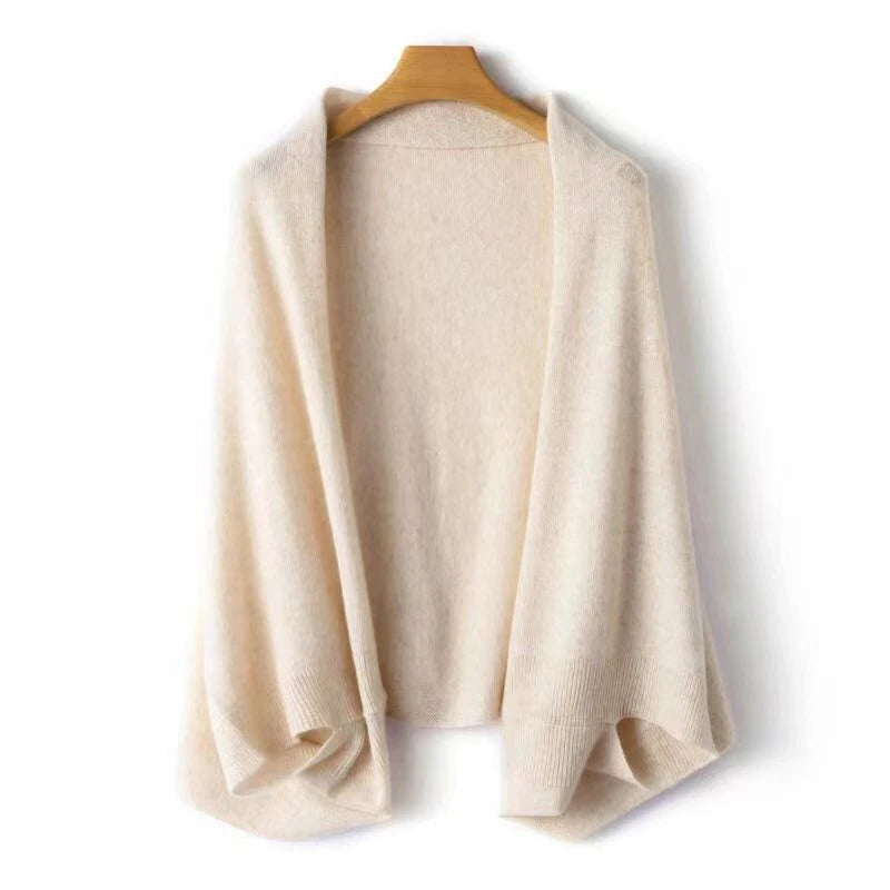100 Percent Wool Women Knitted Shawl Scarf Warm Knitwear Cloak Wrap