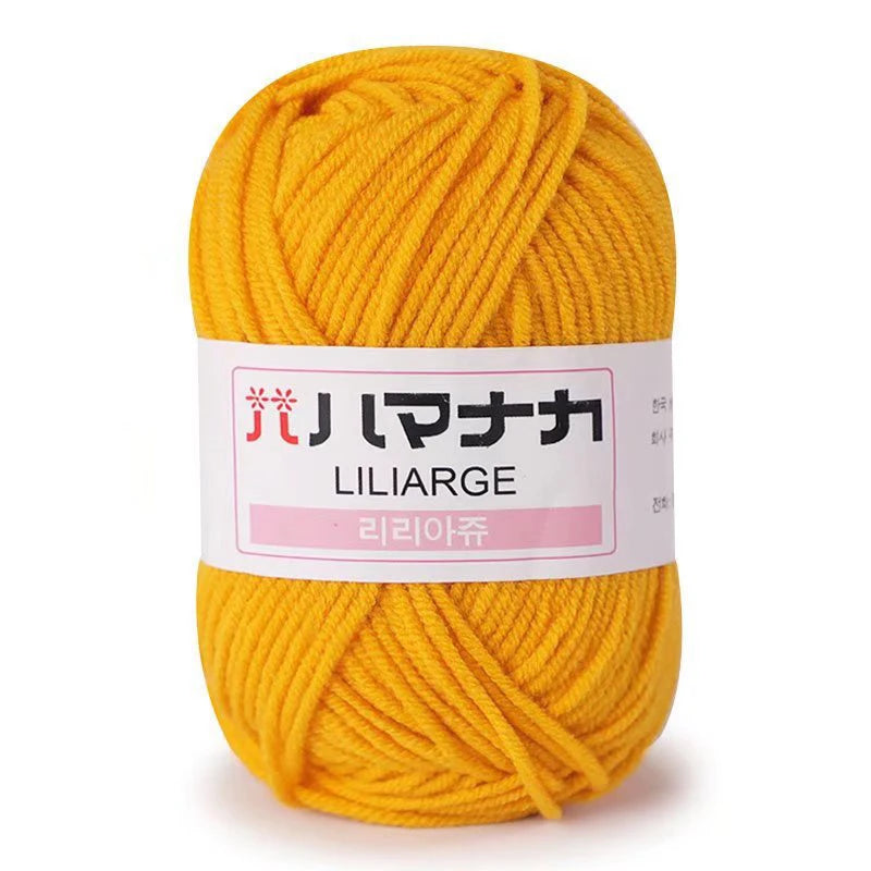 Fil de Coton Lait 4 Plis Anti-Peluche 25g Fil Doux pour Tricot et Crochet Foulards
