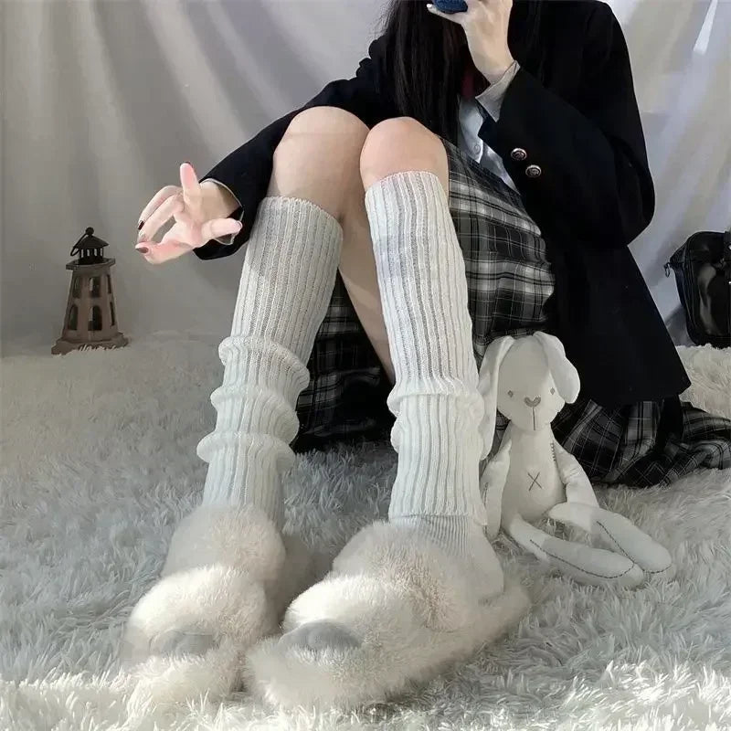 Jambières Lolita en tricot pour femmes 40 à 70 cm Manchettes de bottes au crochet automne hiver
