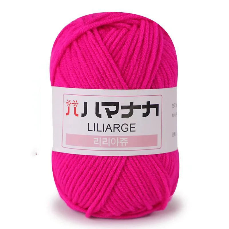 Fil de Coton Lait 4 Plis Anti-Peluche 25g Fil Doux pour Tricot et Crochet Foulards