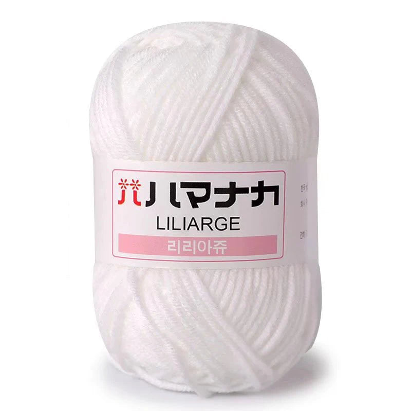 Fil de Coton Lait 4 Plis Anti-Peluche 25g Fil Doux pour Tricot et Crochet Foulards