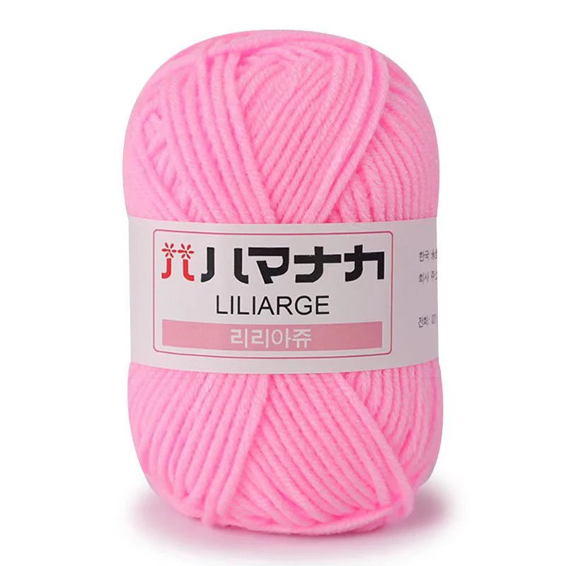 Fil de Coton Lait 4 Plis Anti-Peluche 25g Fil Doux pour Tricot et Crochet Foulards