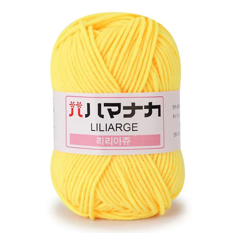 Fil de Coton Lait 4 Plis Anti-Peluche 25g Fil Doux pour Tricot et Crochet Foulards