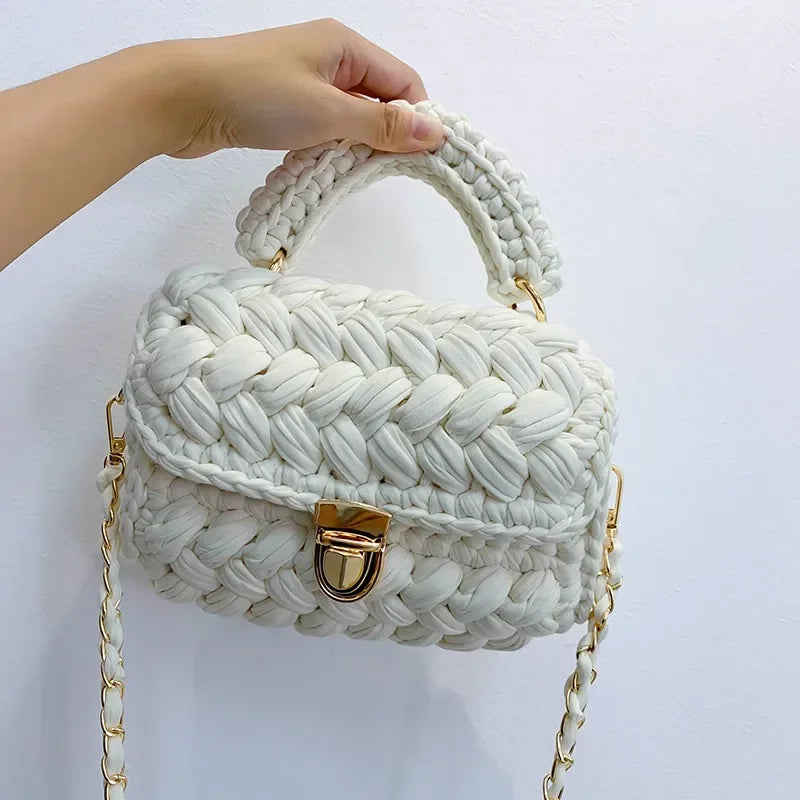 DIY Knitted Handbag Rope Woven Ladies Designer Chain Shoulder Messenger Bag