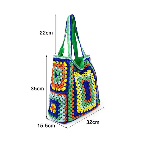 Sac de plage bohème au crochet pour femmes Grand sac à bandoulière