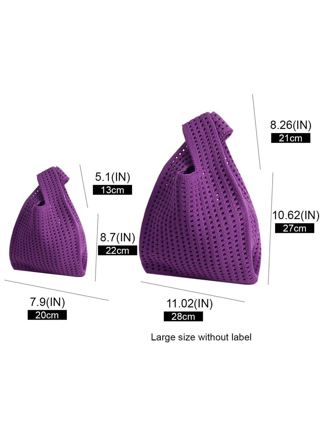 Handmade Knit Handbag Women Mini Shoulder Bag Casual Plaid Stripe Tote