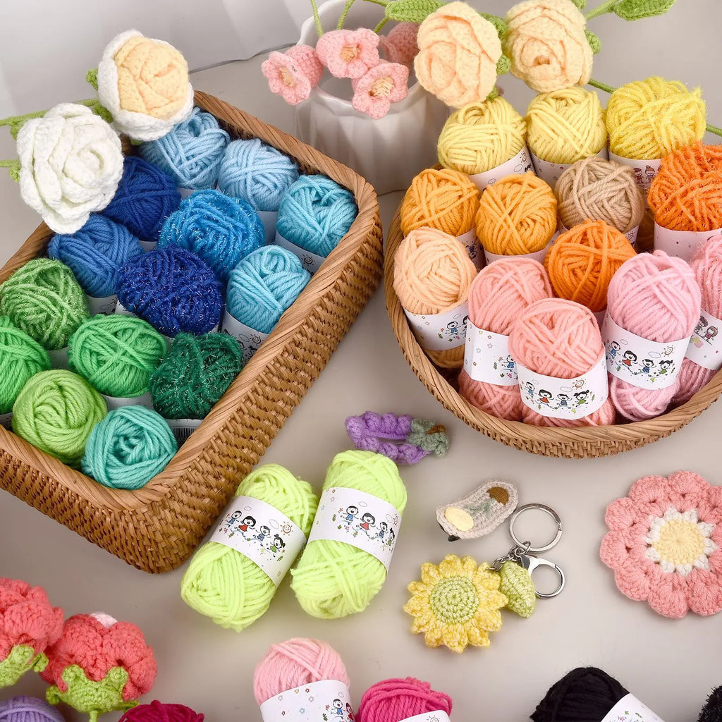 12 Color Acrylic Yarn Set For Knitting Crochet Kids Crafting
